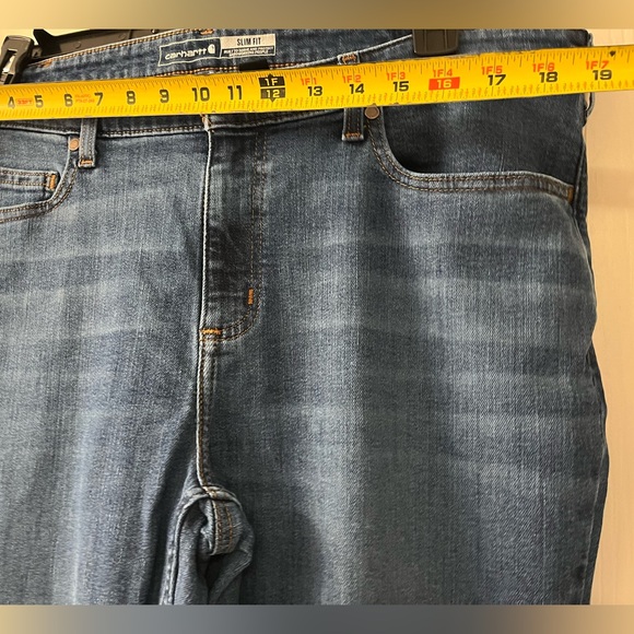 NWOT Carhartt Women's Plus Size 18 Slim Jeans in Medium Blue Wash - Picture 7 of 8